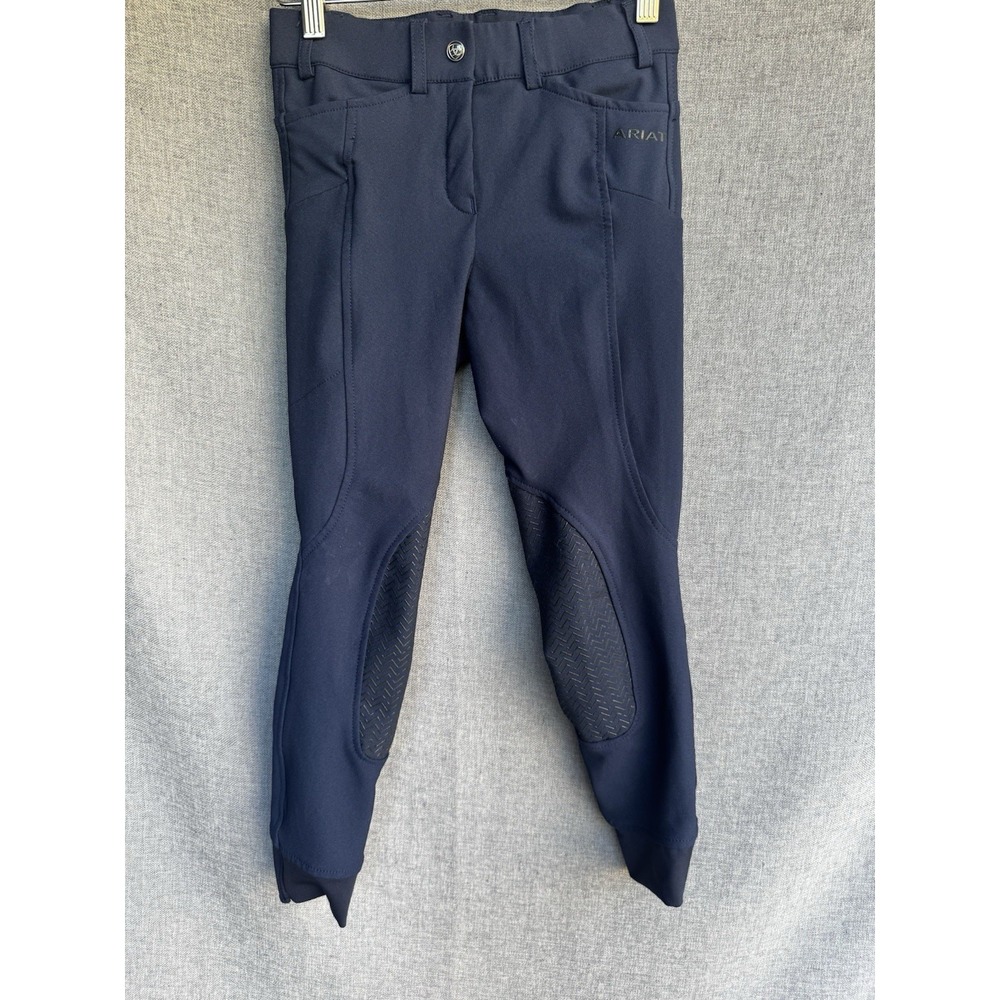 Girl's Ariat Equestrian Riding Pants Youth Size 10R Breeches Navy Blue - Picture 1 of 5